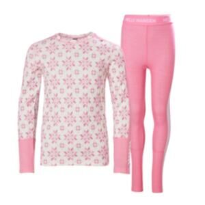 NWT Helly Hansen JR Graphic Lifa Merino Set Sugar Pink Snowflake Junior Girl 12